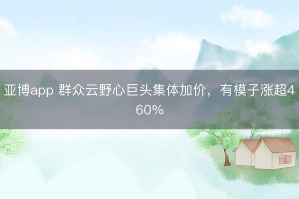 亚博app 群众云野心巨头集体加价，有模子涨超460%